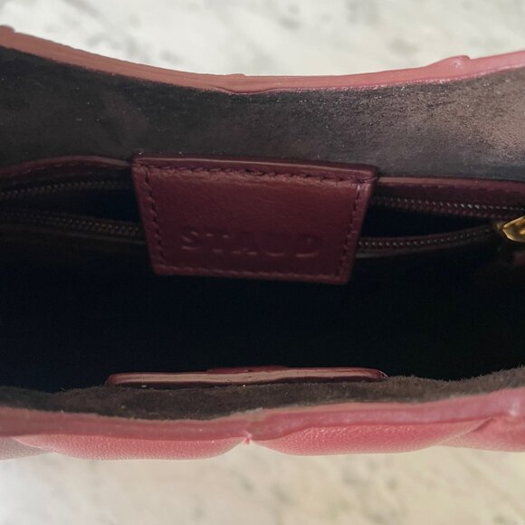 STAUD Rey Quilted Leather Shoulder Bag - Maroon LIKE NEW! - Picture 8 of 8